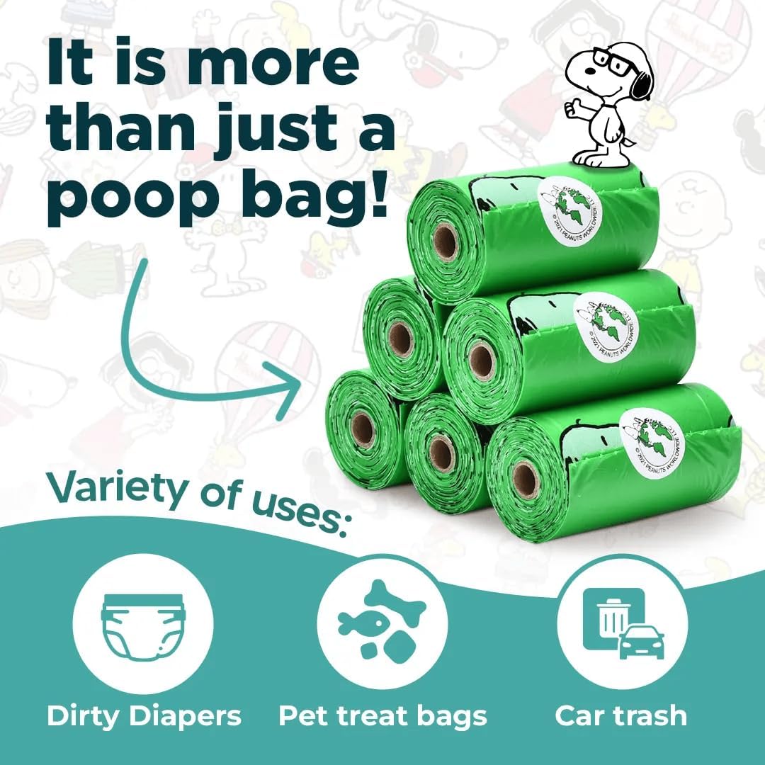 The Original Poop Bags® Peanuts Dog Waste Bags – 38% Plant Based, Leak-Proof & Durable, Large Dog