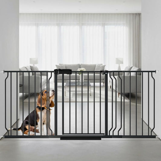 62.2"-71.65" Extra Wide Auto Closing Baby Safety Gate for Stairs & Doorways, Pressure Mounted No