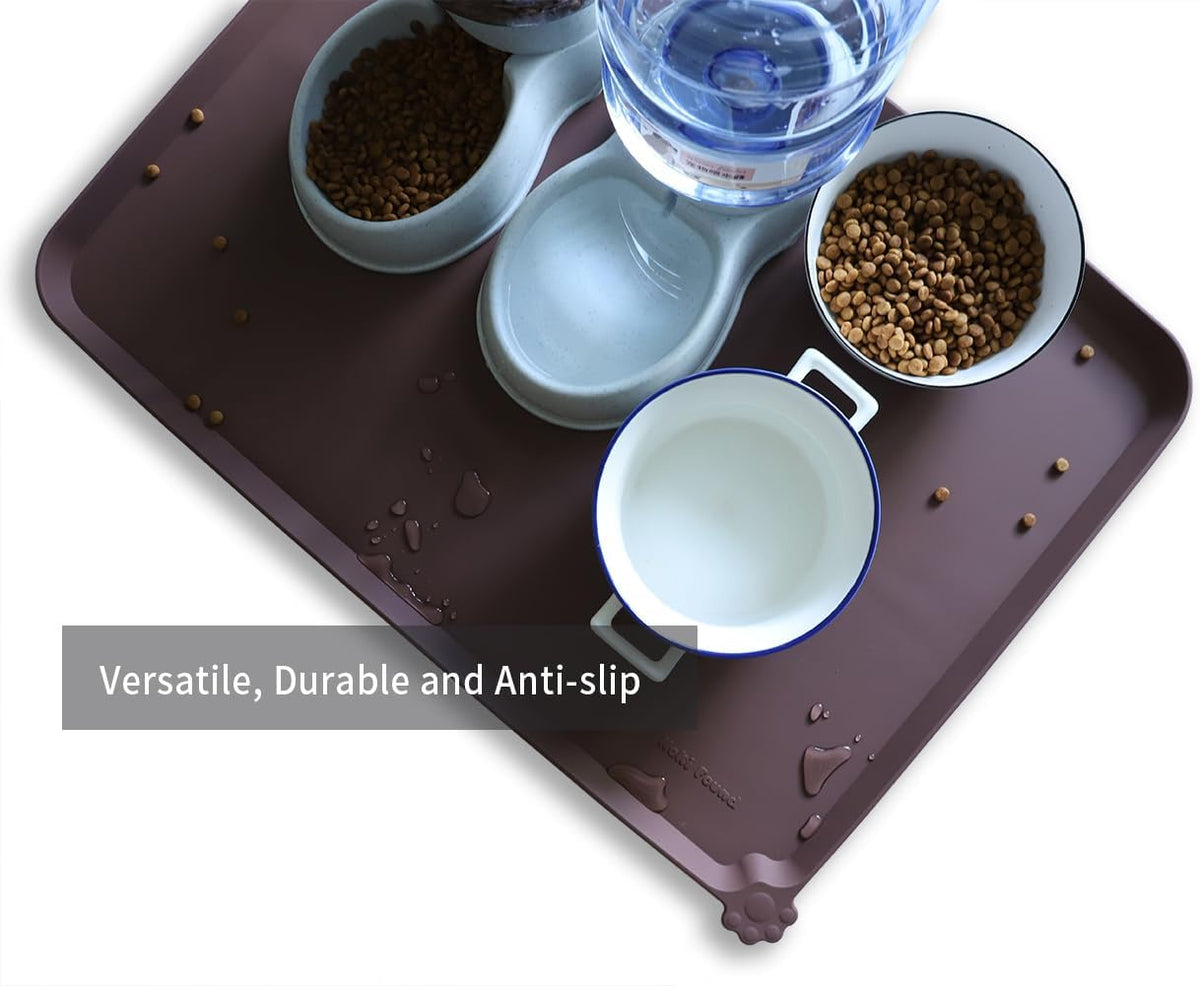 Hoki Found X-Large Silicone Non-Slip Pet Feeding Mats - Waterproof, Ideal for Dogs, Cats & Carpets