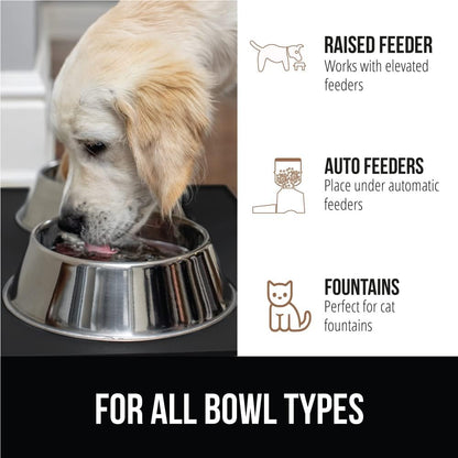 GORILLA GRIP 100% Waterproof Raised Edge BPA Free Silicone Pet Feeding Mat, Dog Cat Food Mats