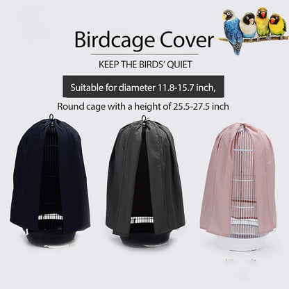 QBLEEV Round Parrot Birdcage Cover Pet Universal Blackout Cage Cover Shade Windproof Light-Proof