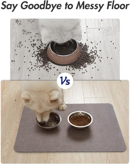 MontVoo-Absorbent Pet Feeding Mat-No Stains Pet Mat for Food and Water Bowl-Quick Dry Cat & Dog