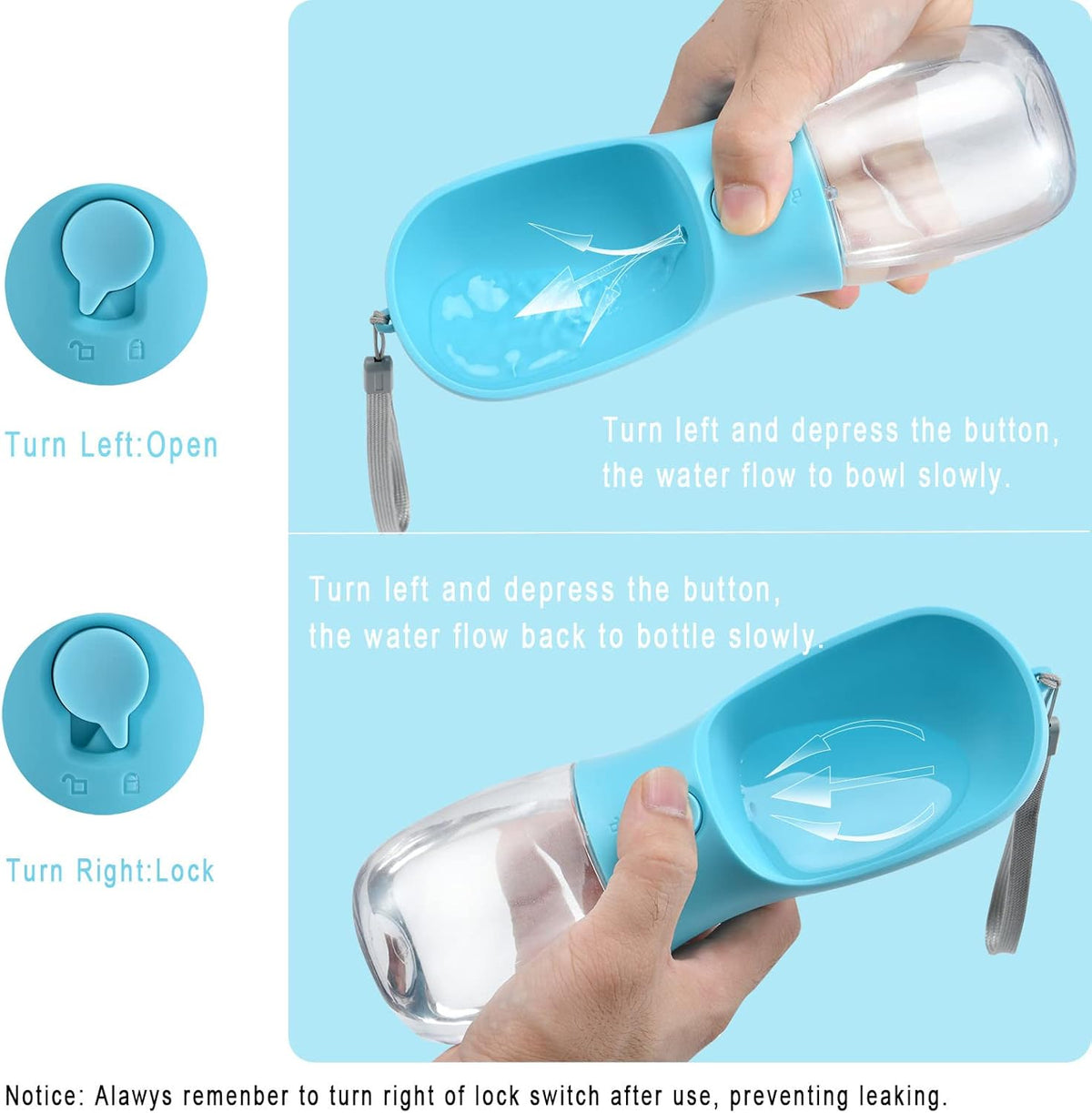 Dog Water Bottle with Food Container, Travel Puppy Water Bowl, Portable Pet Dispenser, Dog Stuff