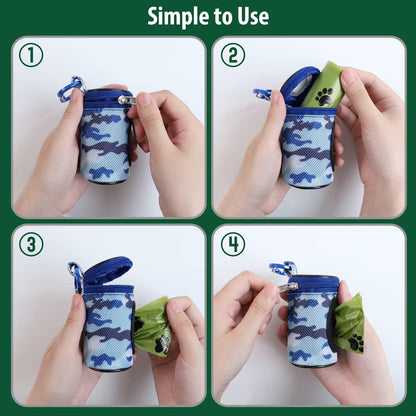 Dog Poop Bag Holder for Leash Doggie Waste Bag Dispenser Puppy Potty Carrier Small Doggy Zipper