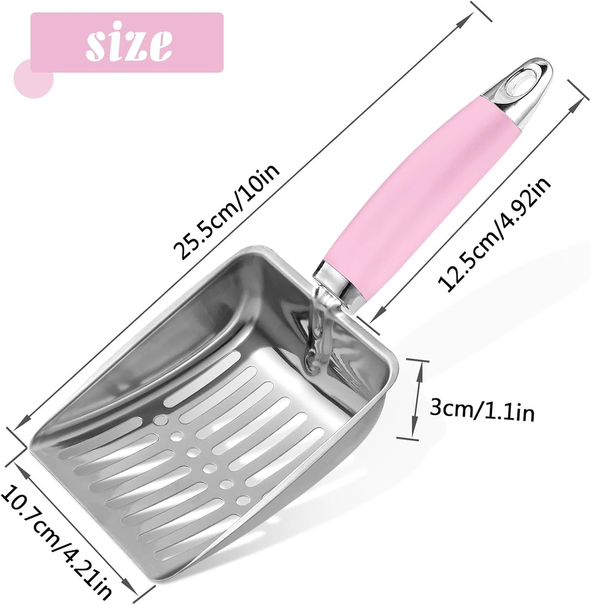 Cat Litter Scoop - Stainless Steel Metal Cat Litter Scoop-Sturdy Mesh Scooper - Mesh Shovel-Easy to