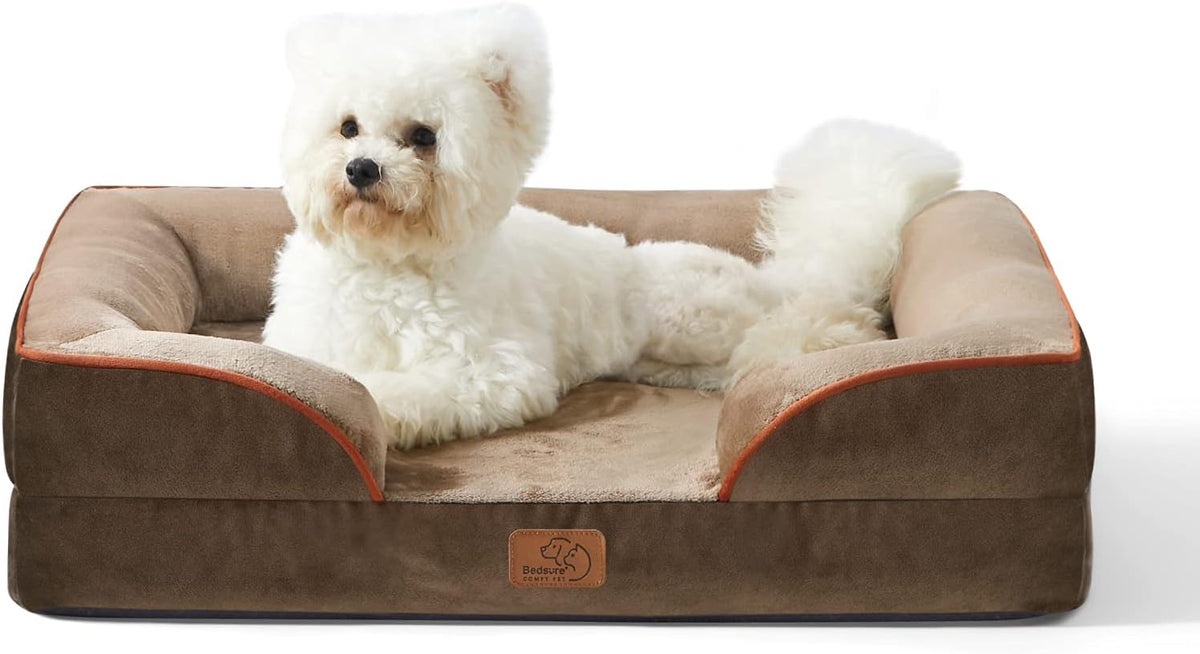Bedsure Orthopedic Dog Bed Medium Size Dogs - Washable Medium Dog Cat Bed Waterproof, Comfort Pet