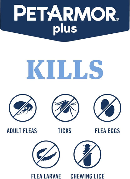 PetArmor Plus Flea and Tick Prevention for Dogs, X-Large Dog Flea and Tick Treatment, 3 Doses
