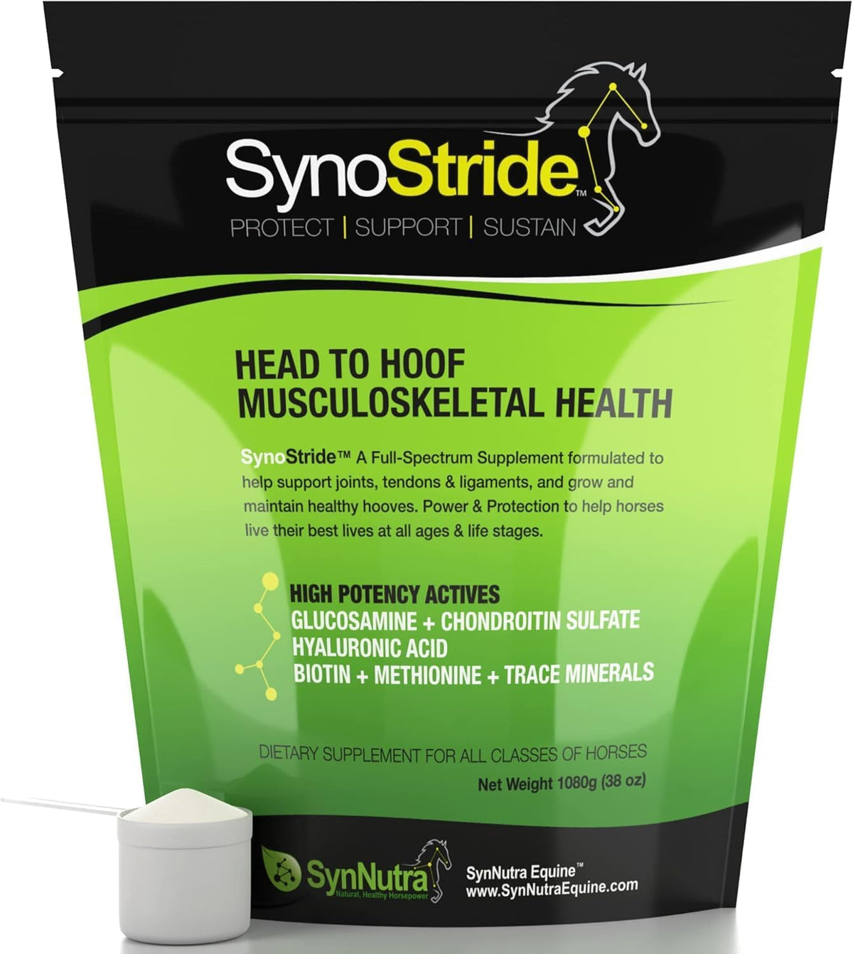 SynoStride All Natural, All-in-one, Joint and Hoof Health Supplement for Horses, Powder with