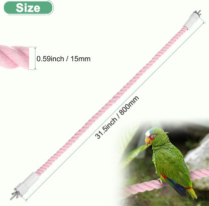 1-Pack Rope Perches for Bird Cages, 31.5 in Length Comfort Grip Flexible Rope Perch Beak & Paw