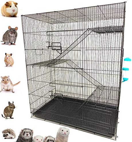 Extra Large 4-Floors with Tight 3/8-Inch Bar Spaing for Ferret Chinchilla Sugar Glider Rats Mice