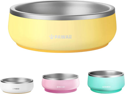 Pawaii Small Dog Bowls, 12 oz. Food Water Bowl Designed for Puppies and Cats with Non-Slip Rubber