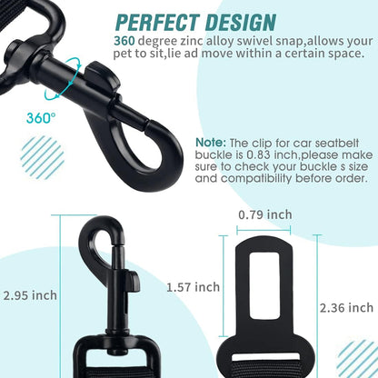 COOYOO Dog Seat Belt,Retractable Dog Car Harness Seat Belt for Car Adjustable Nylon Pet Safety Seat