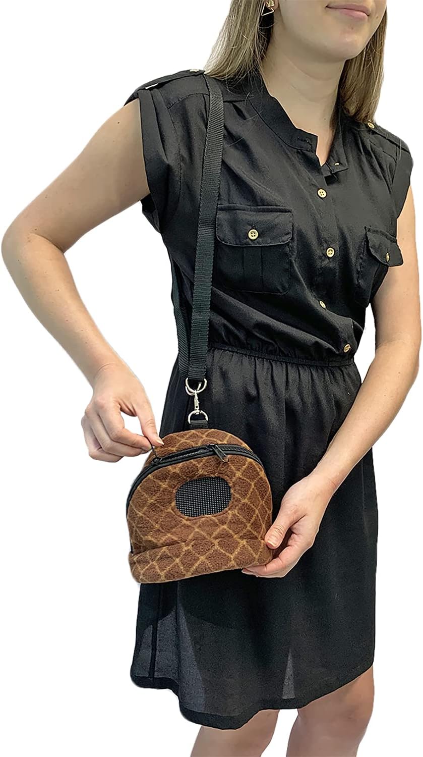 Kucci Carry Pouch - Fleece Travel Bonding Carrier Bag - for Sugar Gliders, Squirrels, Marmosets