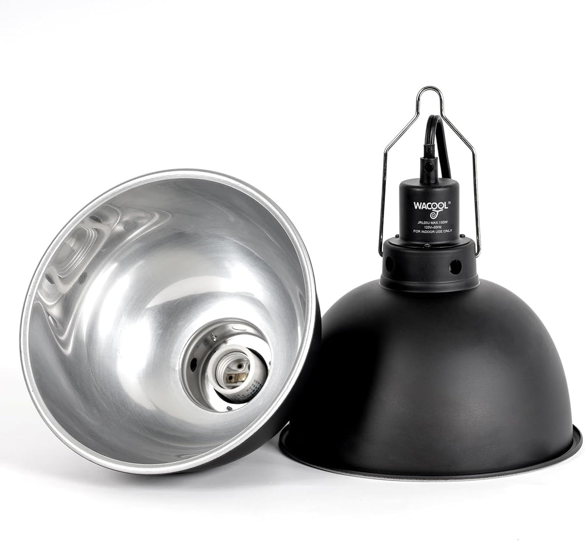 Reptile Light Fixture 2 Pack, 8.5 in Deep Dome Reptile Heat Lamp Fixture, Optical Reflection