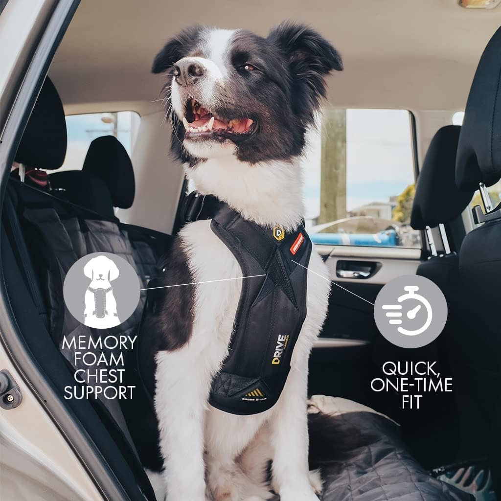 EzyDog Drive Dog Car Harness – Crash Tested and Certified (US-FMVSS 213) Dog Seat Belt Harness for