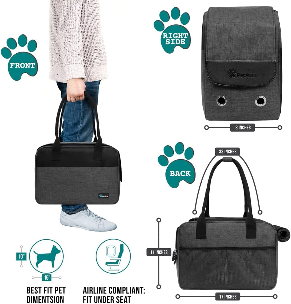 PetAmi Dog Purse Carrier for Small Dogs, Airline Approved Soft Sided Pet Carrier with Pockets