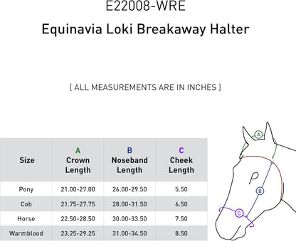 Equinavia Loki Adjustable Breakaway Horse Halter - Wine Red - Pony