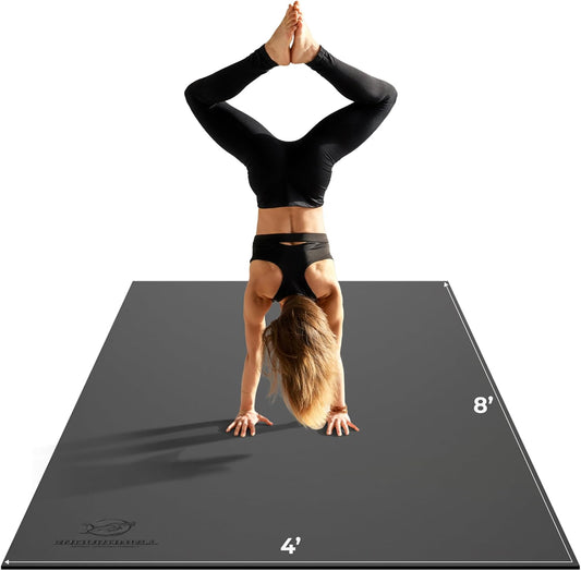 8FT x 4FT Extra Large Exercise Mat - PVC Floor Workout Mat with Carry Bag, Cleaning Cloth - Non