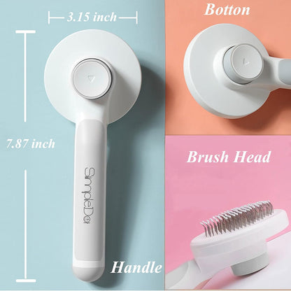 Self Cleaning Slicker Brush for Dogs and Cats, Pet Grooming Hair Brush, Removes Undercoat, Loose