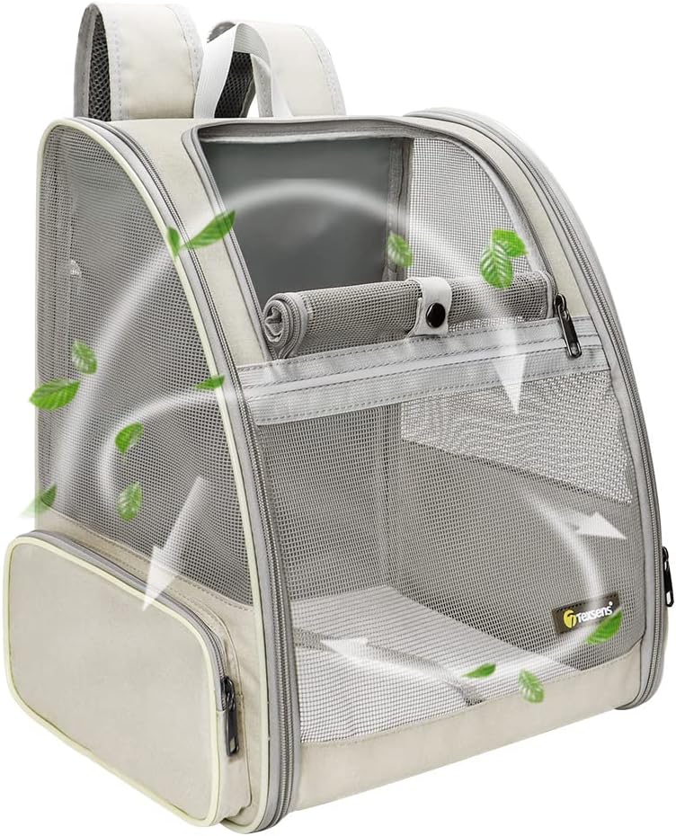 Texsens Pet Backpack Carrier for Small Cats Dogs | Ventilated Design, Safety Straps, Buckle