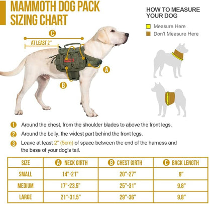 OneTigris Dog Backpack for Medium & Large Dogs, Nylon Backpack for Dogs Tactical Pet Backpack with