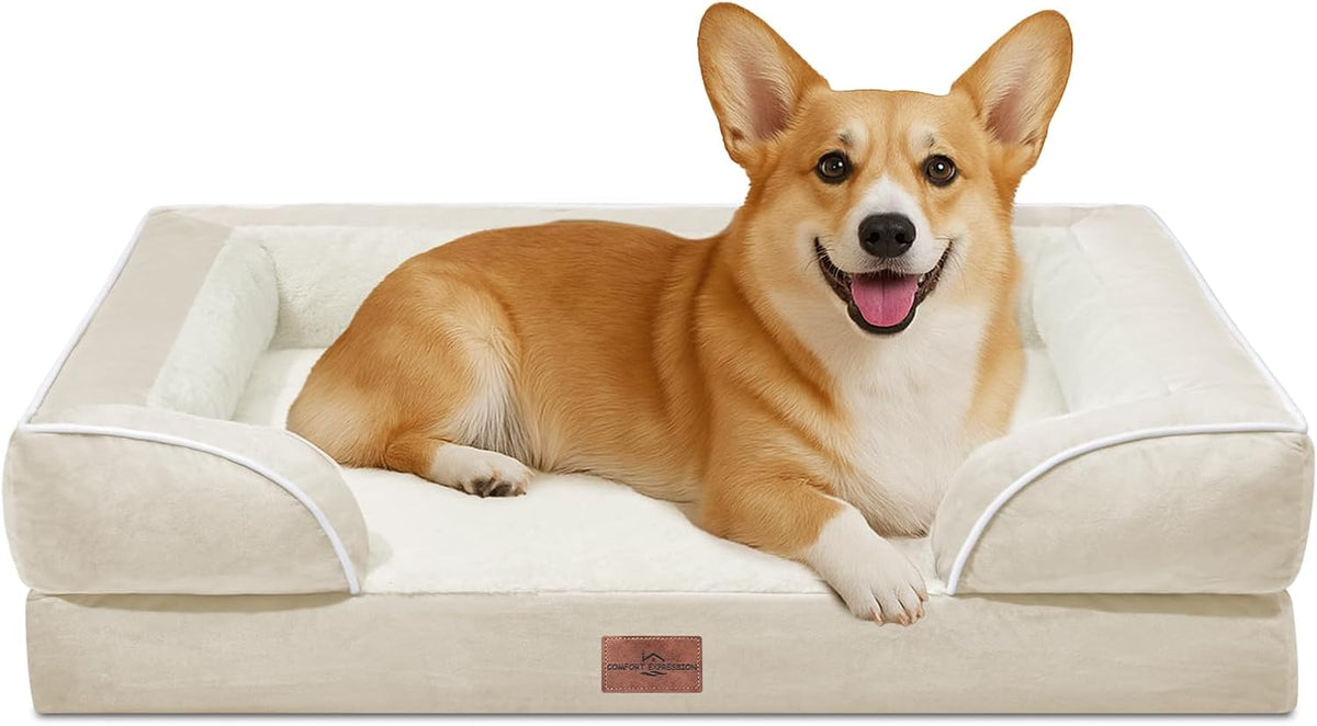 Comfort Expression Medium Dog Beds Waterproof Orthopedic Foam Dog Sofa Beds for Medium Large Dogs