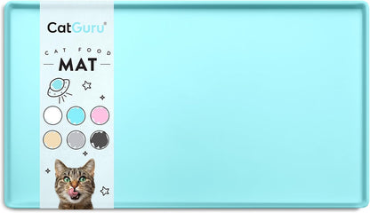 CatGuru Cat Food Mat, Small & Large Pet Feedingd Mat, 100% Waterproof Cat Mats for Food and Water