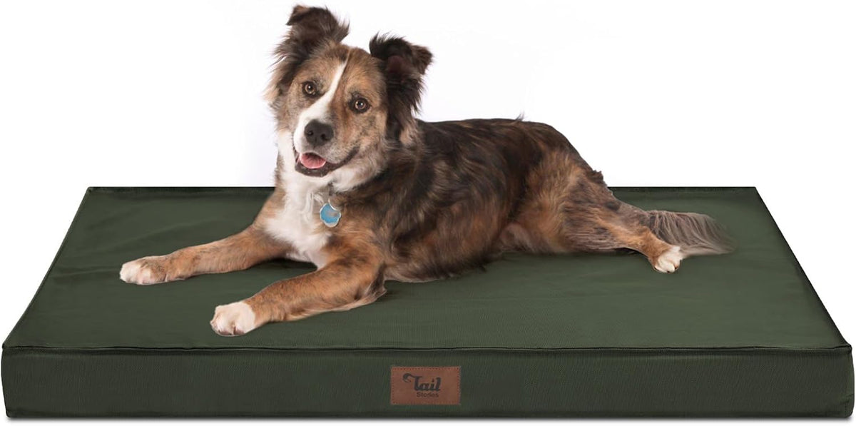 Outdoor All Weather Large Dog Bed, Waterproof Dog Bed for Large Dogs, Orthopedic Egg Foam Pet Bed