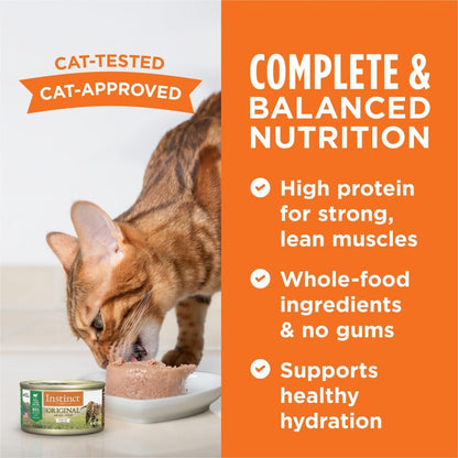 Instinct Original Pate Wet Cat Food, Grain Free Recipe - Real Lamb, 3 oz. Cans (Pack of 24)