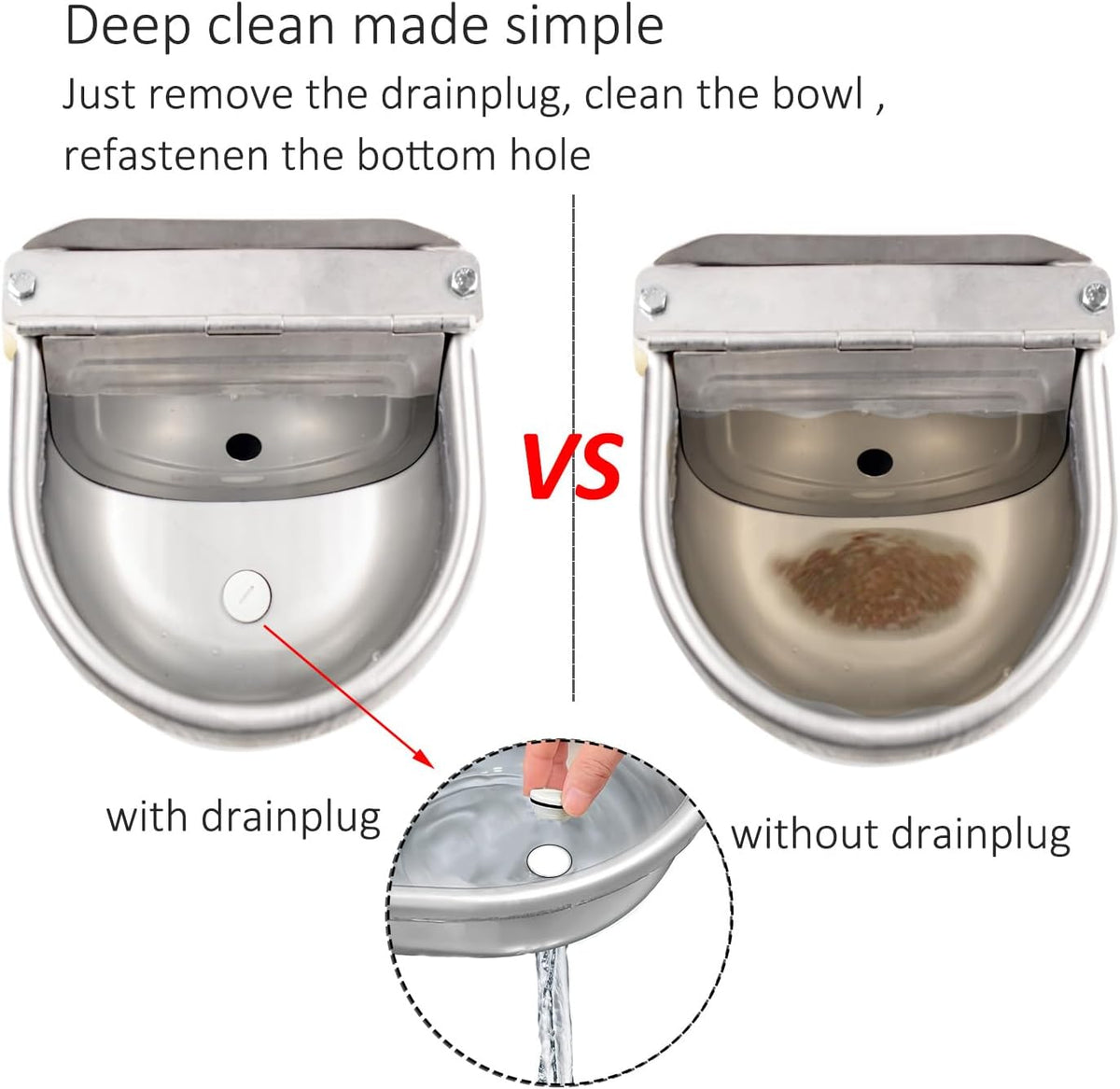Automatic Water Dispenser for Dog Water Bowl Dispenser Large Size Stainless-Steel Waterer Feeder