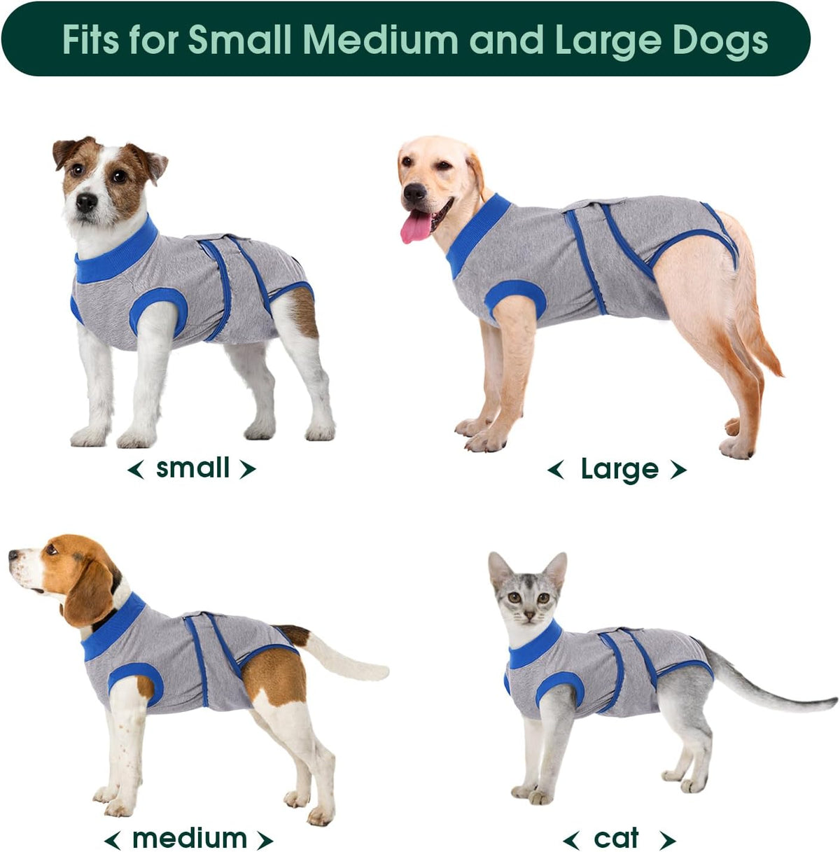 Kuoser Recovery Suit for Dogs Cats After Surgery, Professional Pet Recovery Shirt Dog Abdominal