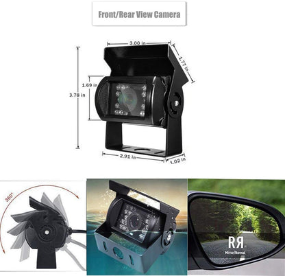 Backup Camera Kit 7 inch 4-Spilt Monitor Rear View Cameras with IP 67 Waterproof 18 IR Night Vision