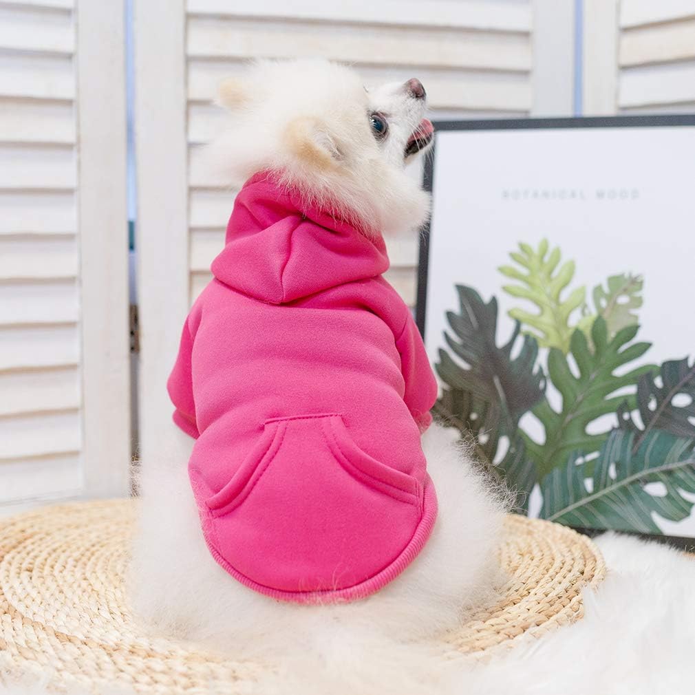 KOOLTAIL Basic Dog Hoodie - Soft & Warm Dog Hoodie Sweater with Leash Hole and Pocket, Dog Winter