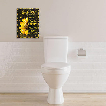 Christian Sunflower Bathroom Pictures Wall Art, Bible Verse Bathroom Wall Decor for Bedroom Office