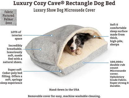 Snoozer Pet Products Luxury Rectangle Cozy Cave Dog Bed with Microsuede, Showdog Collection, Extra
