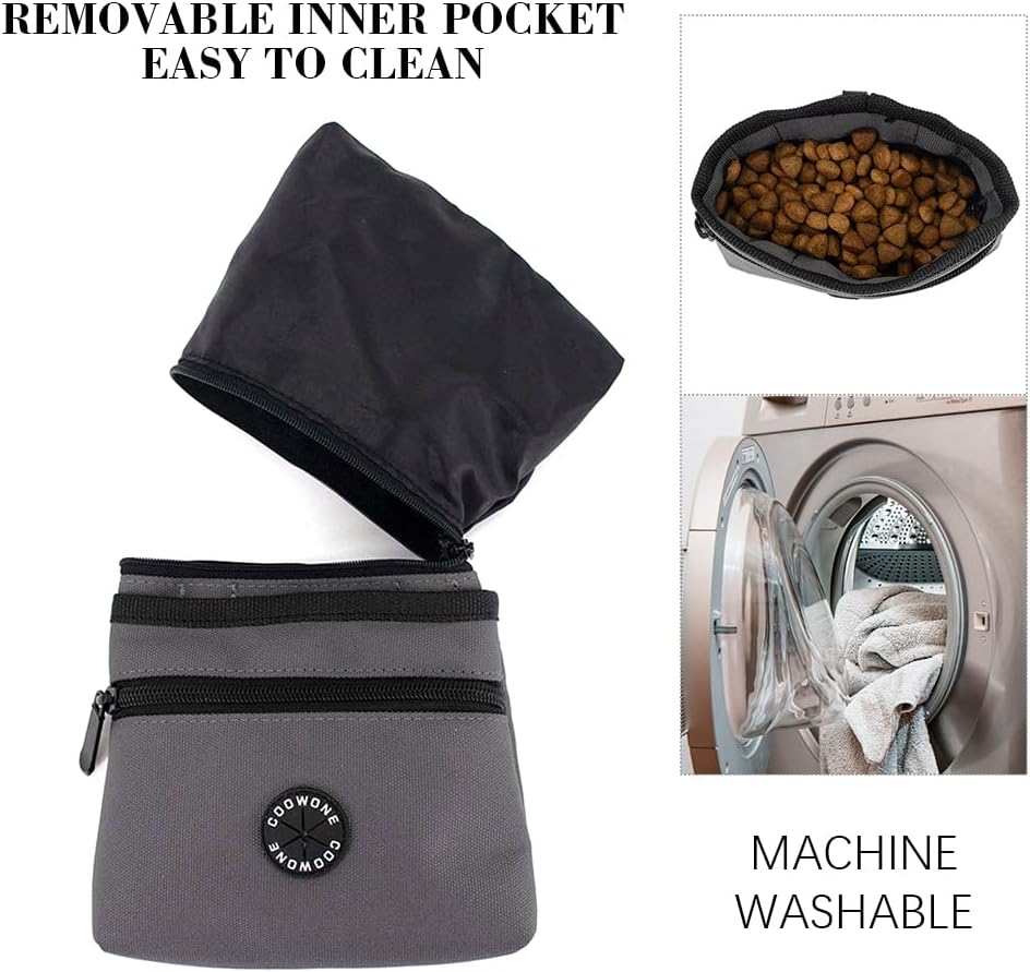COOWONE Dog Treat Pouch with Pet Training Clicker, Detachable Dog Puppy Training Treat Bag, 900D