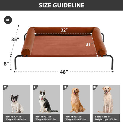 RRPETHOME Large Elevated Cooling Dog Bed, Raised Dog Cot Beds for Large Dogs, Elevated Outdoor Pet
