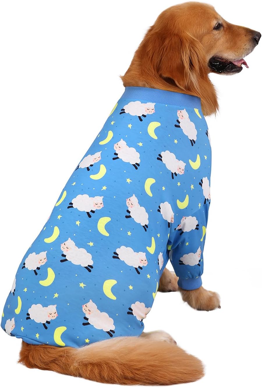 HDE Dog Pajamas One Piece Jammies Jumpsuit Pet Clothes Outfit Stretchy Lightweight Comfy Shirt Pjs