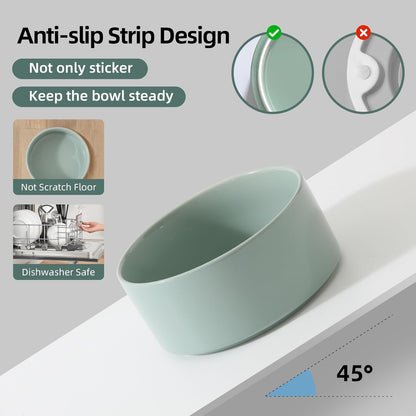 Ceramic 6.1inch Raised Dog Bowl with Stand for Small and Medium Dog Dish Pet Food and Water Bowl