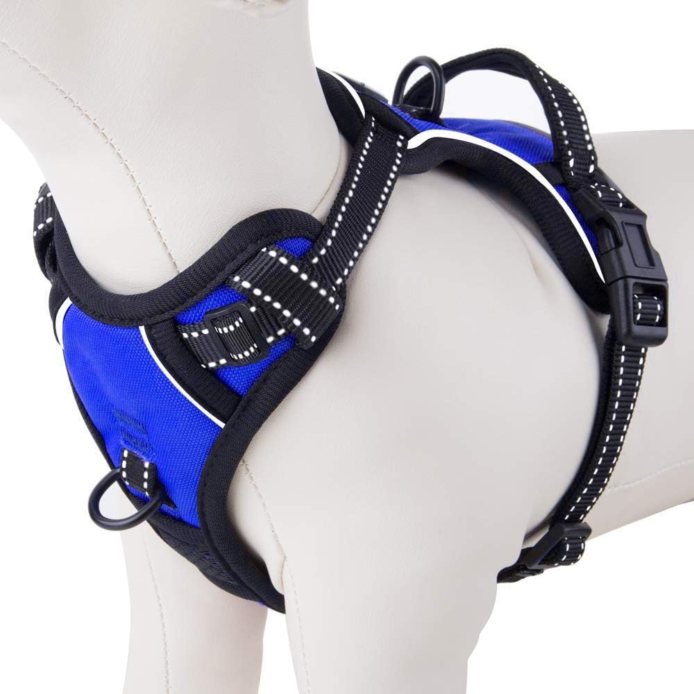 PHOEPET No Pull Dog Harnesses for Small Puppies Reflective Adjustable Front Clip Vest with 2 Metal
