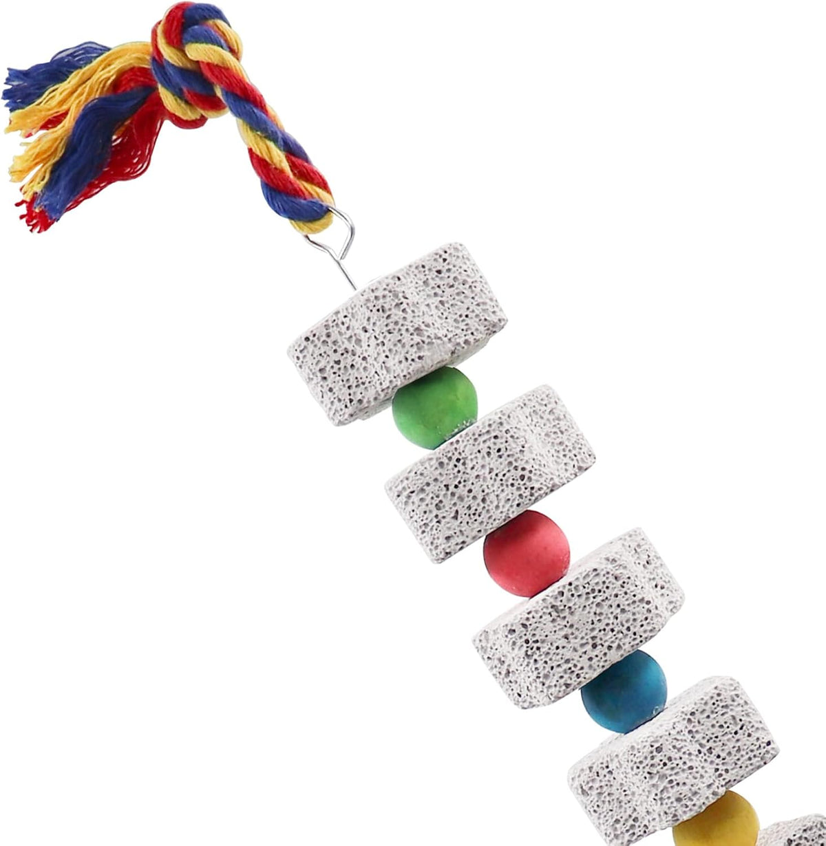 2 Pack Large Bird Chewing Toy, Parrot Beak Grinding Calcium Stone with Bells, Bird Cage
