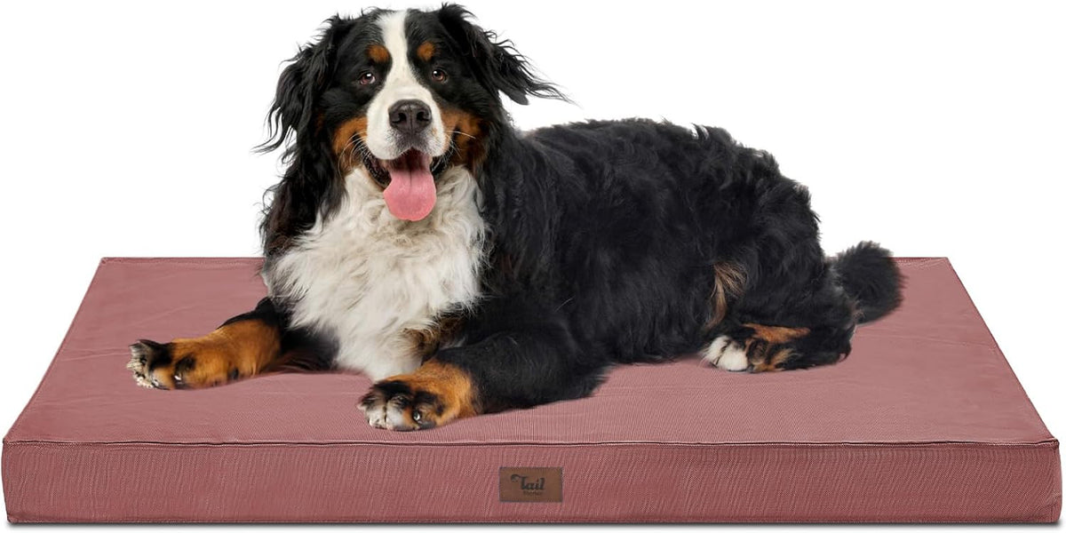 Outdoor Extra Large Dog Crate Bed, Big Waterproof Dog Bed for Large Dogs, Orthopedic Egg Foam Pet
