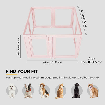 Clear Acrylic Plastic Dog Playpen - Clear Dog Play Pen - Easy Assemble Acrylic Dog Playpen - Puppy