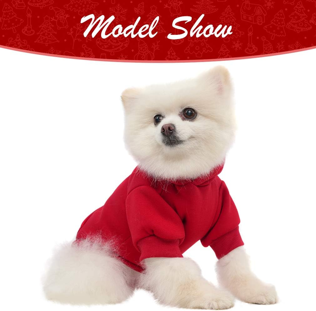 KOOLTAIL Basic Dog Hoodie - Soft and Warm Dog Hoodie Sweater with Leash Hole and Pocket, Dog Winter