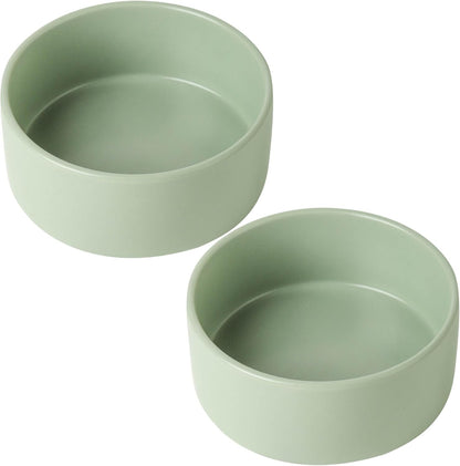 UBEE Ceramic Dog Bowl Set of 2, 5.1 inch Dog Dish Cat Food Bowl for Small Dogs and Large Cat, Pet