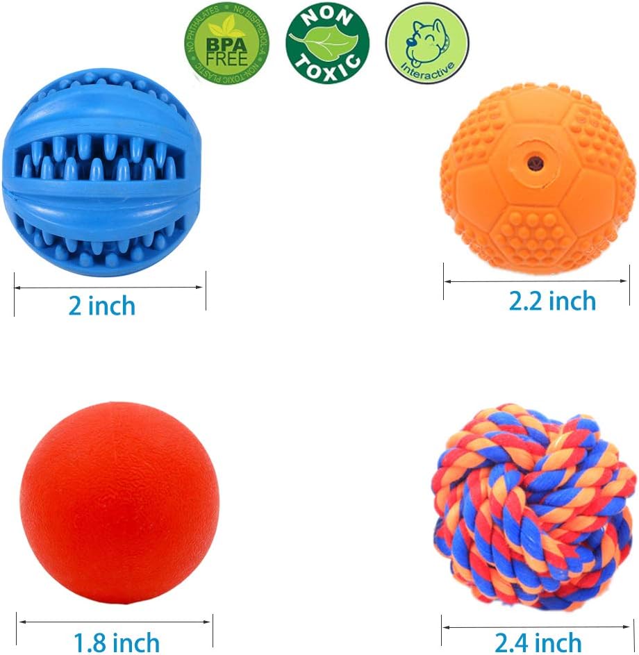 Puppy Balls - Pack with Different Functions & Teething Toys for Small Dogs, Squeaky Dog Balls