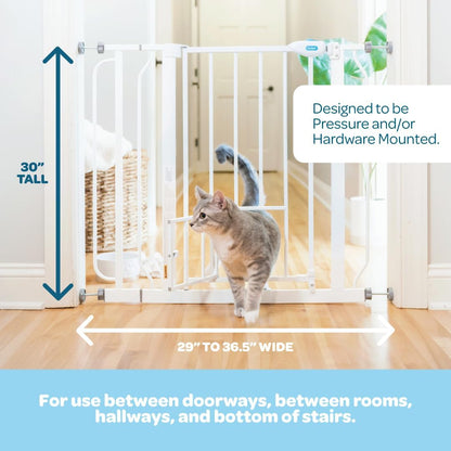 Carlson Extra Wide Walk Through Pet Gate with Small Pet Door, Includes 4-Inch Extension Kit