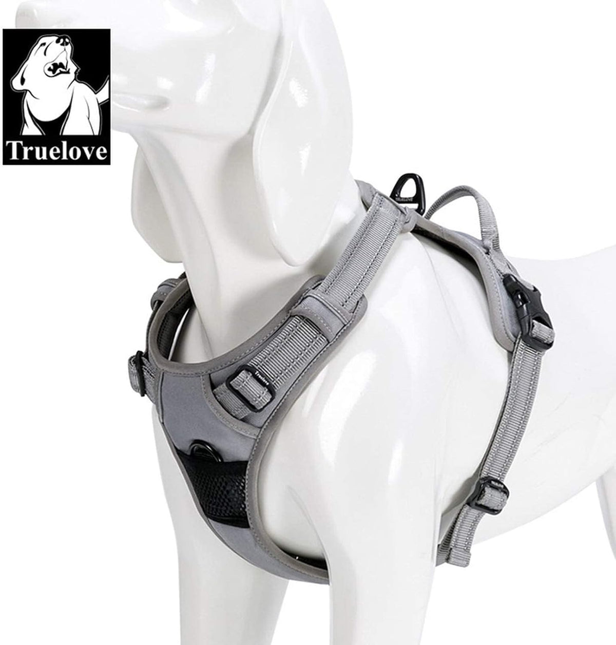 TRUE LOVE Adjustable No-Pull Dog Harness Reflective Pup Vest Harnesses Comfortable Control