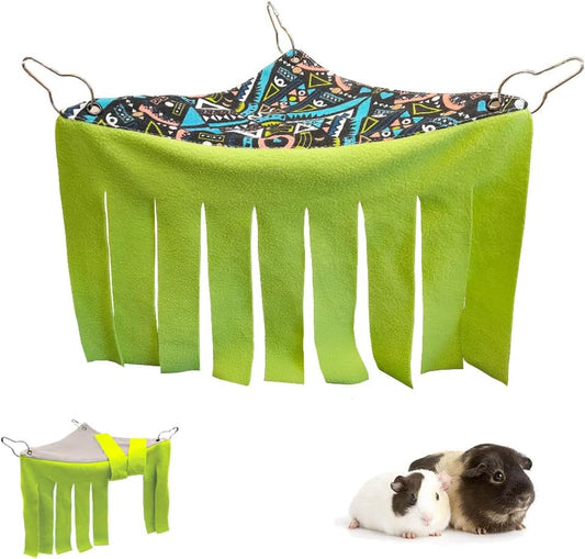 RIOUSSI Guinea Pig Hideout Hideaway Corner Fleece Toys Cage Accessories with Reversible Sides