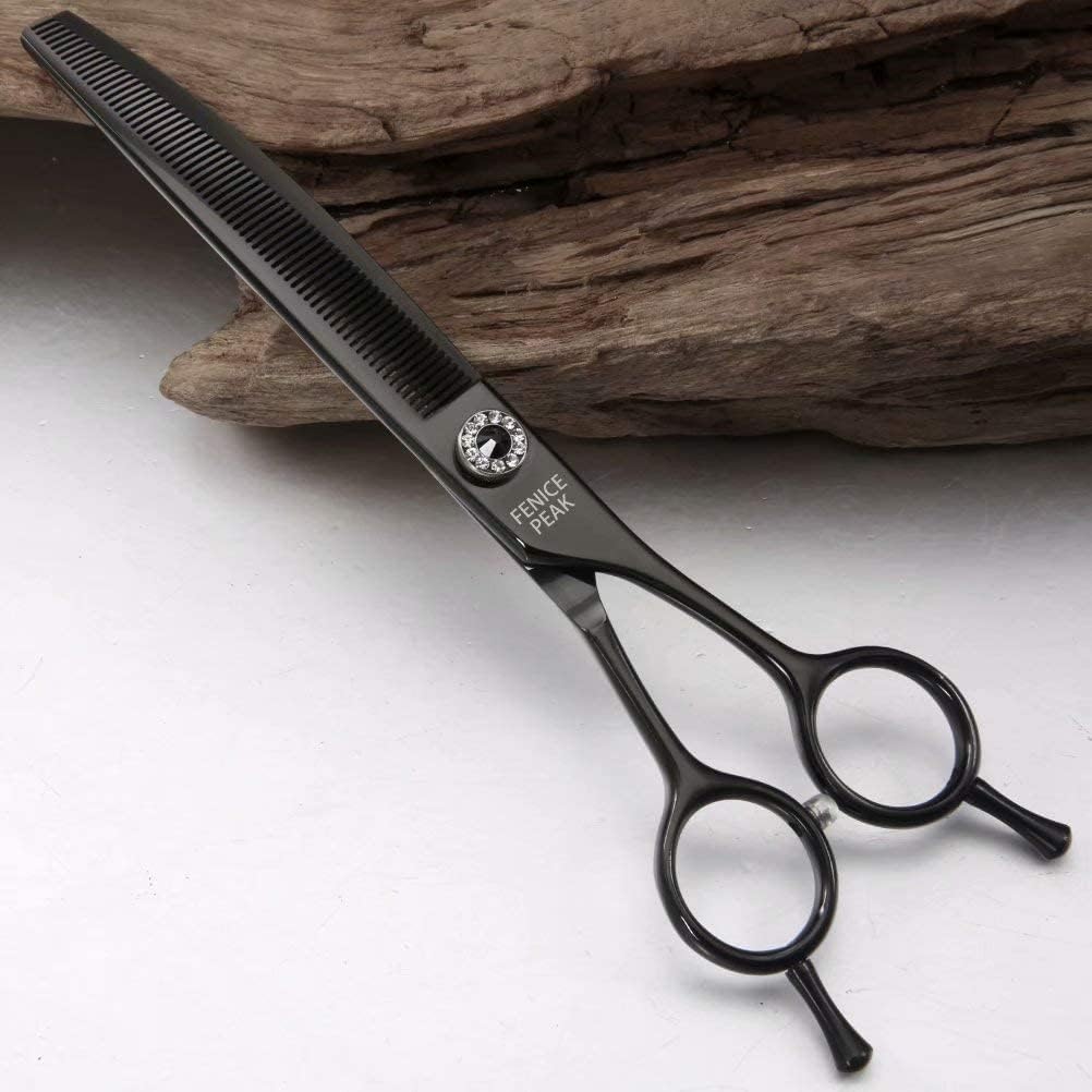Fenice Peak Professional Dog Grooming Scissors Pet Curved Thinning Shears 7.0'' Extremely Sharp